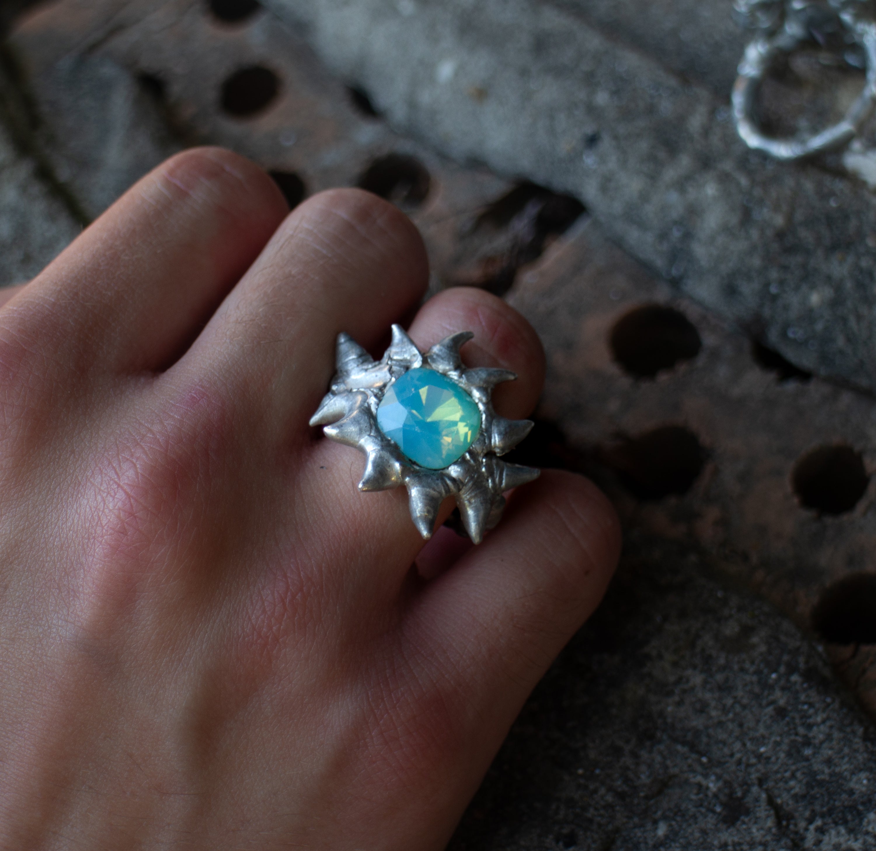 Green Crystal Ring